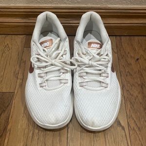 Nike. Womens 8.5. White w/gold accent